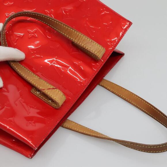 LOUIS VUITTON Monogram Vernis Reade MM Hand Bag Red Rouge M91086 - Picture 7 of 12